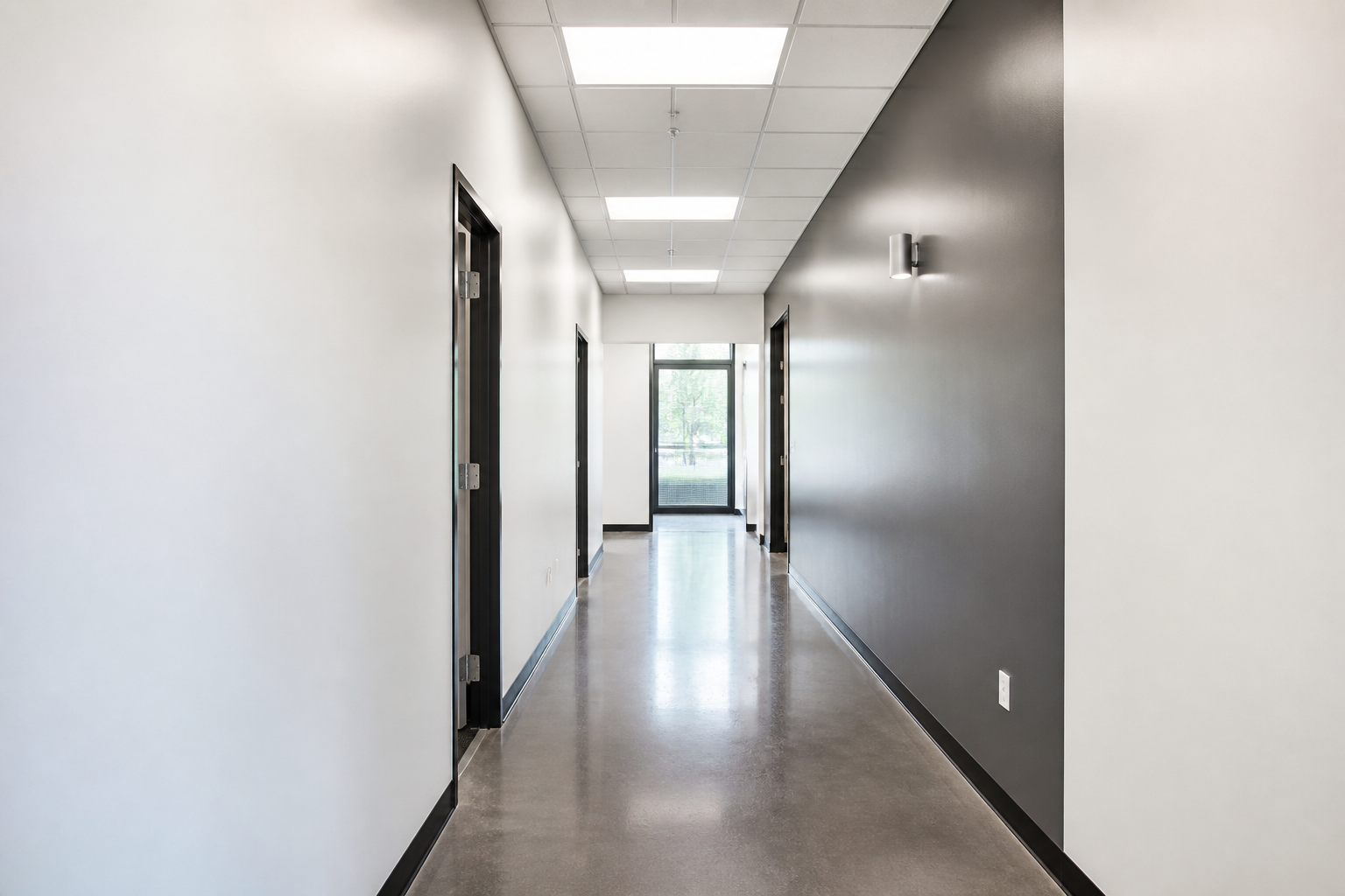 Commercial painting of an office hallway in Grand Island, NE Commercial painting of an office hallway in Grand Island, NE