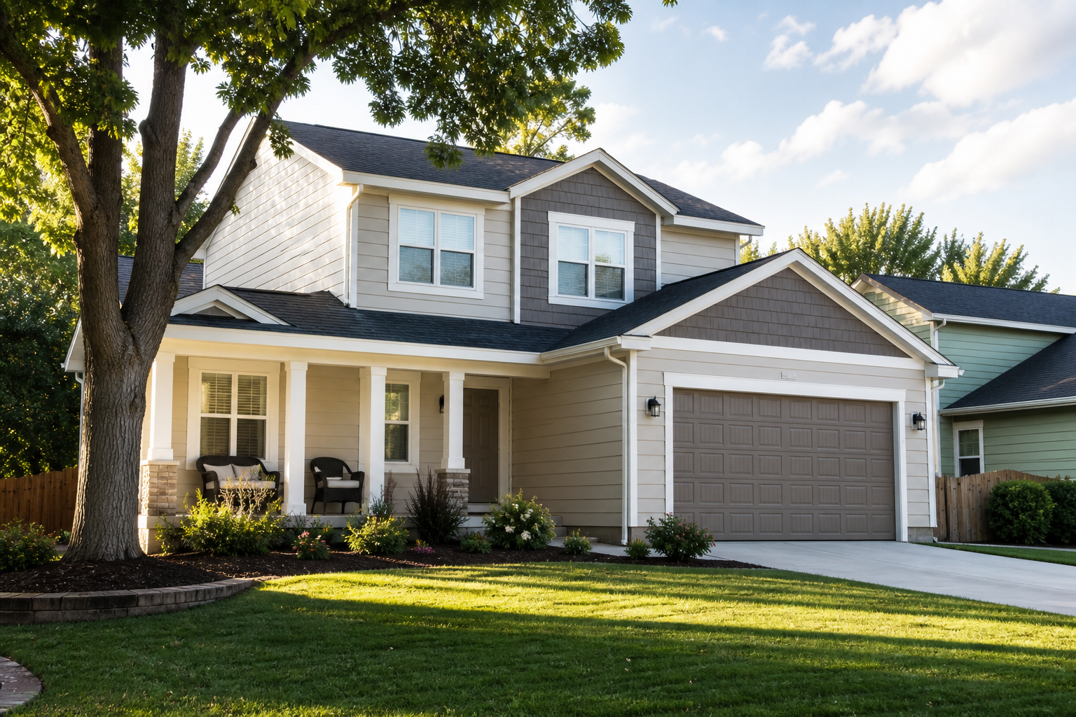 Interior and exterior painting serving Grand Island, NE and Hall County Freshly painted home exterior by a painter in Grand Island, NE