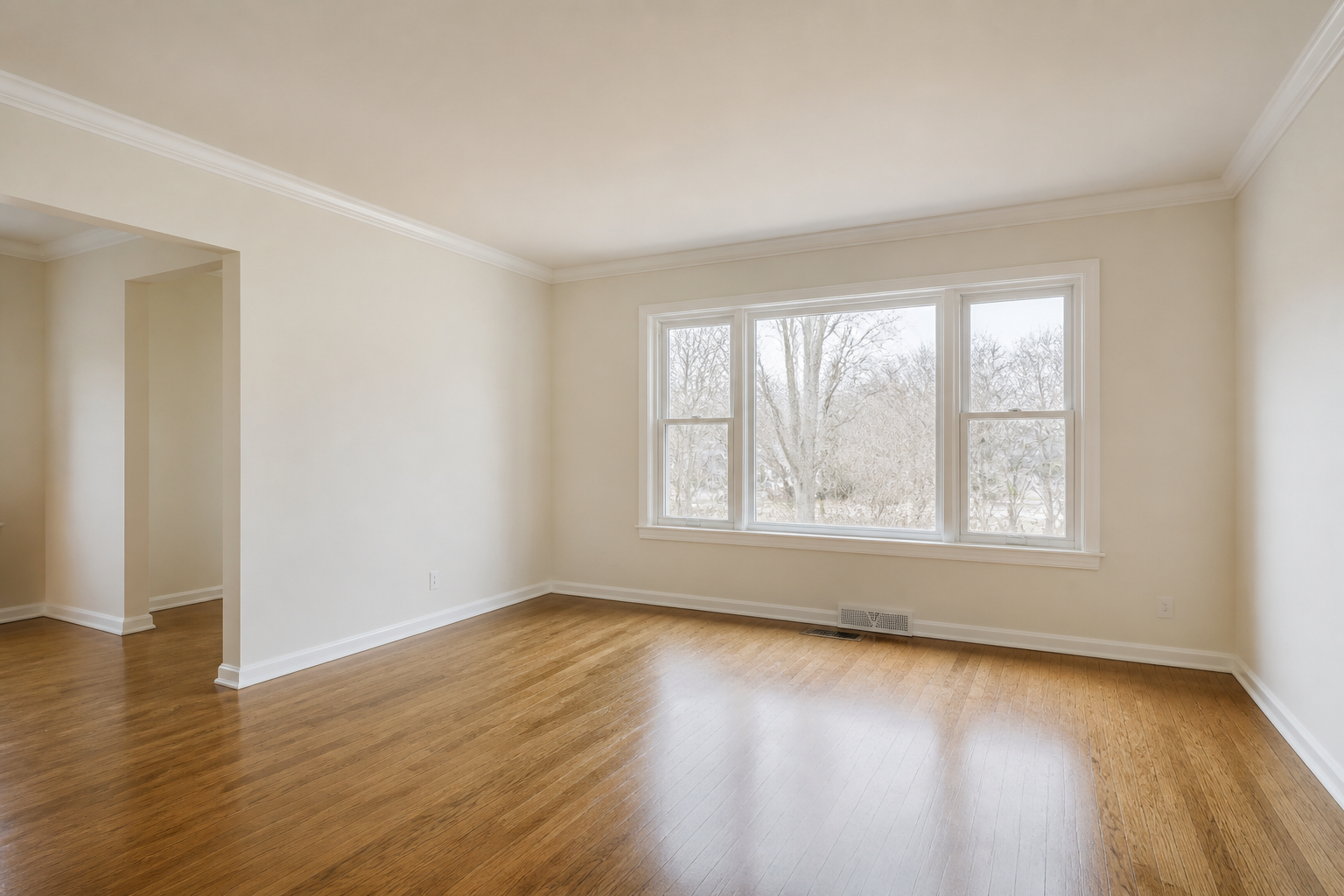 Interior painting of a living room with fresh walls and trim in Grand Island, NE Interior painting of a living room with fresh walls and trim in Grand Island, NE